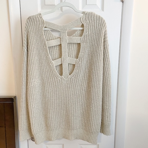 Urban Outfitters Sparkle & Fade Cross Back Sweater - Picture 4 of 5